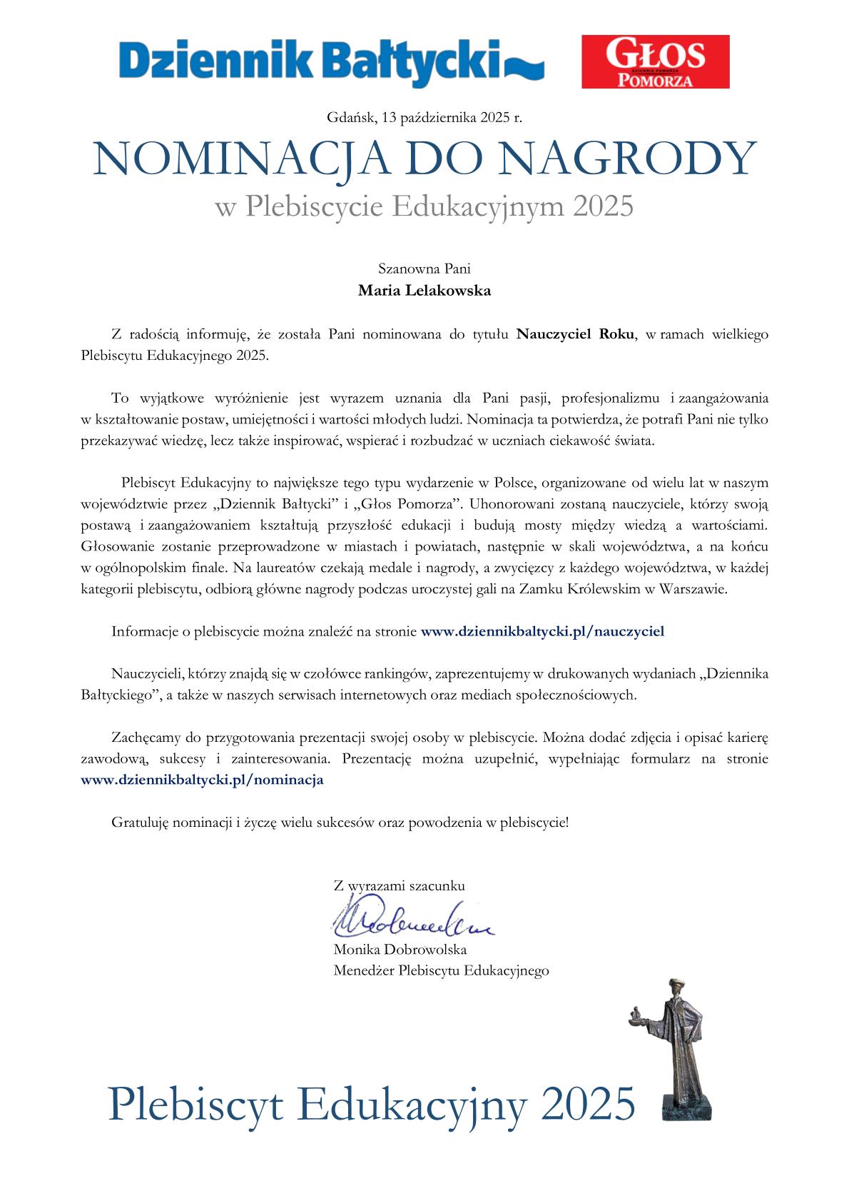 Nominowani w Plebiscycie Edukacyjnym 2025